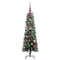 vidaXL Umelý vianočný stromček Zelená 120 cm PVC, plast a oceľ