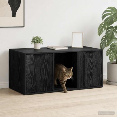 vidaXL Nábytok pre mačky Čierny dub 100 x 49 x 45 cm Kompozitné drevo
