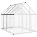 vidaXL Skleník so základovým rámom strieborný 224x169x195 cm hliník