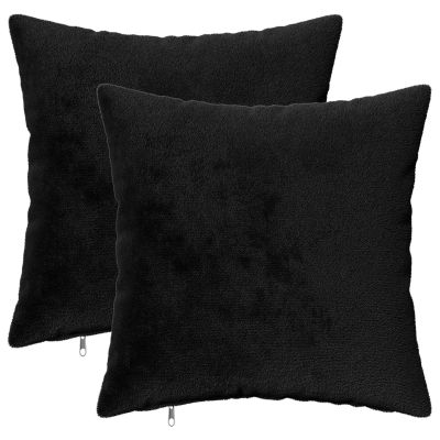 vidaXL Poťah na podložku 2 pcs HEERLEN Čierna 50 x 50 cm Flanel
