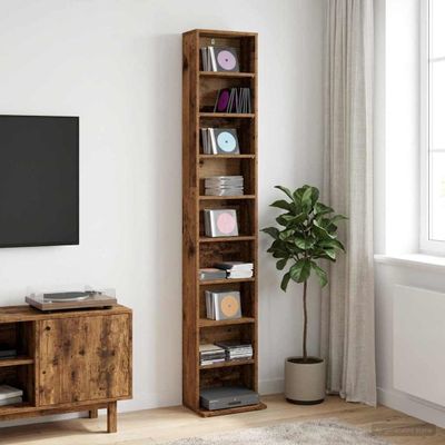 vidaXL CD Skrinka Staré drevo 33 x 23,5 x 175 cm Kompozitné drevo