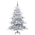 vidaXL Umelý Sklápací Vianočný Stromček Biela 150 cm PVC a oceľ
