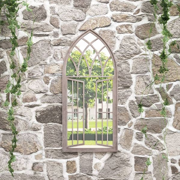 vidaXL Záhradné zrkadlo pieskové 100x45 cm exteriérové železo
