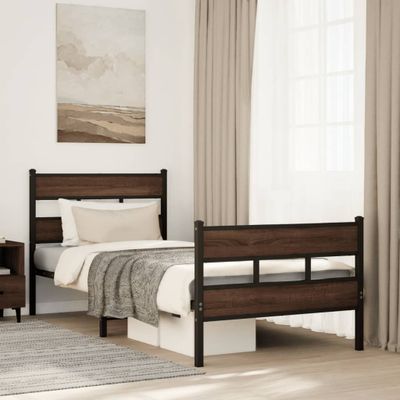 vidaXL Posteľný rám bez matraca s predným a zadným čelom 107x203 cm