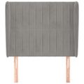 vidaXL Čelo postele so záhybmi bledosivé 93x23x118/128 cm zamat