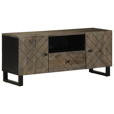 vidaXL TV skrinka, čierna 105x33x46 cm, mangový masív