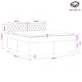 vidaXL Posteľ s boxspringom a matracom a LED Tmavosivá 160 x 200 cm