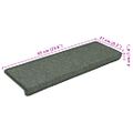 vidaXL Schodové rohože 15 ks 65x21x4 cm tmavozelené s obdĺžnikovým okrajom