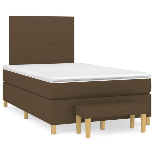 vidaXL Boxspring posteľ s matracom tmavohnedá 120x190 cm látka