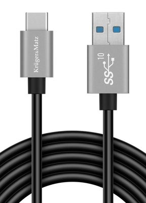 Kábel USB Kruger&Matz KM1263 USB/USB-C 10Gbps 1m čierny