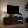 vidaXL TV stolík s LED dymový dub 140x34x50 cm kompozitné drevo