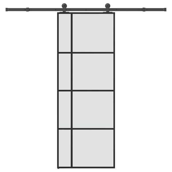vidaXL Posuvné dvere s kovaním 76x205 cm ESG sklo a hliník