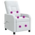 vidaXL Masážne relaxačné kreslo Biela Látka