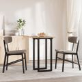 vidaXL Jedálenský stolík v tvare O 50x50x75,5 cm borovica a oceľ