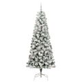 vidaXL Umelý Sklápací Vianočný Stromček 300 LED Zelená a biela 180 cm