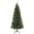 vidaXL Umelý vianočný stromček s 300 LED-i Zelená 240 cm PE a PVC