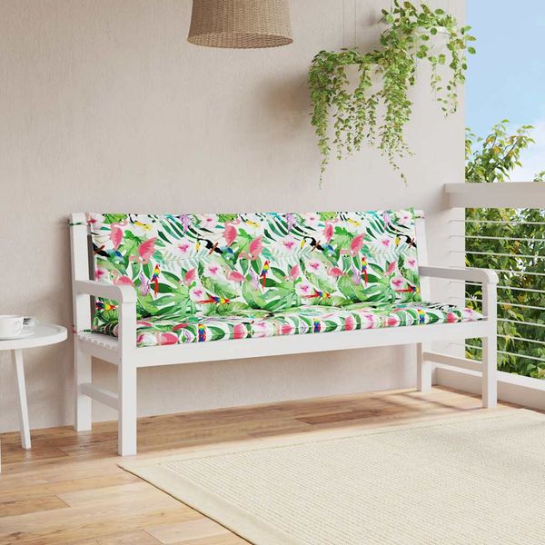 vidaXL Podložky na záhradnú lavičku 2 ks farebné 150x50x7 cm látka