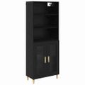 vidaXL Highboard Čierny dub 69,5 x 32,5 x 180 cm Kompozitné drevo