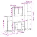 vidaXL 4-dielna sada kúpeľňového nábytku dymový dub spracované drevo