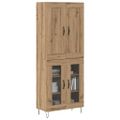 vidaXL Highboard Remeselný dub 69,5 x 34 x 180 cm Kompozitné drevo