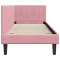 vidaXL Rohový rám postele s čelnou doskou Ružová 80 cm x 200 cm Zamat