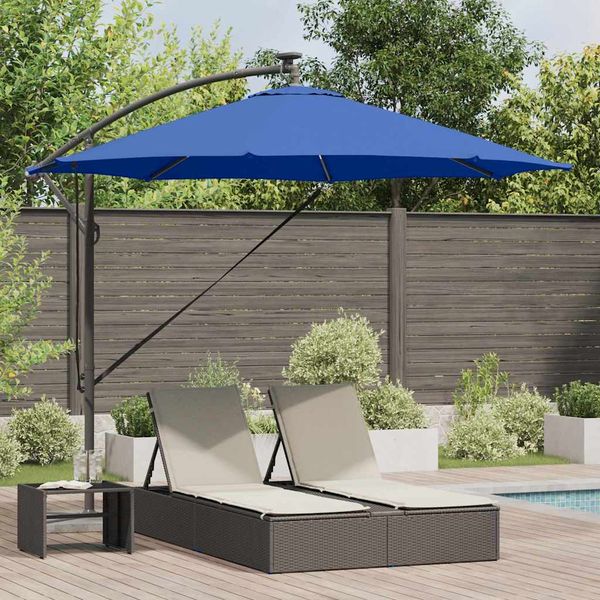 vidaXL Slnečník 294 x 294 x 248 cm Polyester a hliník Azurblue