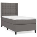vidaXL Boxspring posteľ s matracom sivá 90x190 cm umelá koža
