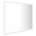 vidaXL Kúpeľňové zrkadlo s LED, biele 60x8,5x37 cm, akryl