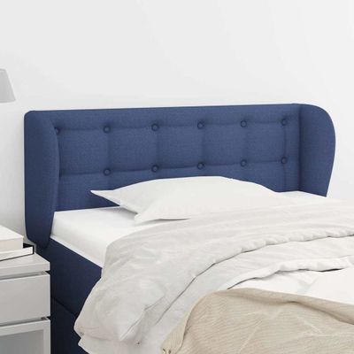 vidaXL Čelo postele so záhybmi modrý 93x23x78/88 cm látka