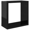 vidaXL Nástenné police 6 ks lesklé čierne 30x15x30 cm