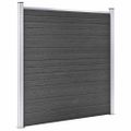 vidaXL Sada plotových panelov WPC 965x(105-186) cm čierna