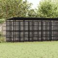 vidaXL Vonkajší koterec pre psov so strechou oceľ 16,59 m²