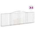 vidaXL Oblúkové gabionové koše 4 ks 400x30x120/140 cm pozink. železo