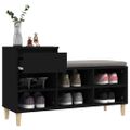 vidaXL Botník čierny 102x36x60 cm spracované drevo