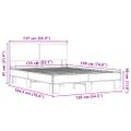 vidaXL Posteľný rám dymový dub 135x190 cm kompozitné drevo a kov