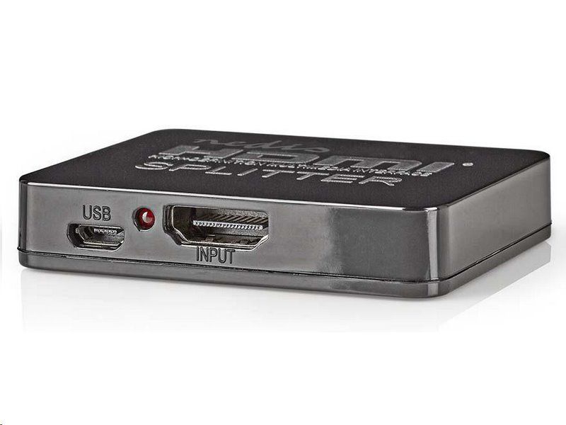 Rozbočovač hdmi/hdmi 1->2 - NEDIS, čierny, Ultra HD VSPL34002BK