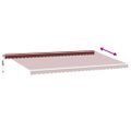 vidaXL Automaticky zaťahovacia markíza s LED burgundská 600x350 cm