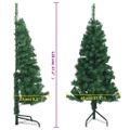 vidaXL Rohový umelý vianočný stromček zelený 120 cm PVC