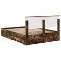 vidaXL Rám postele Dymový dub 135 x 190 cm Kompozitné drevo