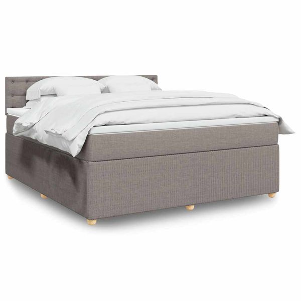 vidaXL Posteľný rám boxspring s matracom sivohned 180x200 cm látka