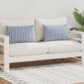 vidaXL Vankúše do exteriéru 2 ks pruhované 60x40cm tmavomodré