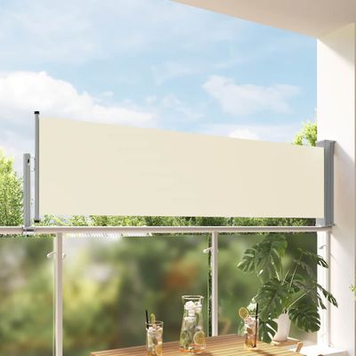 vidaXL Zaťahovacia bočná markíza na terasu 80x300 cm, krémová