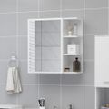 vidaXL Skrinka so zrkadlom, lesklá biela 62,5x20,5x64 cm