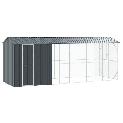 vidaXL Klietka pre vtákov Antracit 645 x 208 x 247 cm Pozinkovaná oceľ