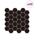 vidaXL Hexagónová dlažba 20 ks Čierna 30 x 30 cm Polyuretán a PET