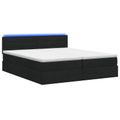 vidaXL LED úložná posteľ s matracom Čierna 180 x 200 cm Látka
