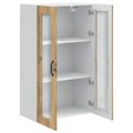 vidaXL Nástenný sklenený kabinet PORTO Remeselný dub 60 x 31 x 100 cm