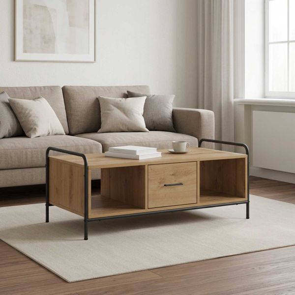 vidaXL Konferenčný stolík Dub artisan 99,5 x 49 x 41 cm