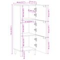 vidaXL Highboard s poličkou Hnedá 40 x 33 x 110 cm Masívne mango drevo