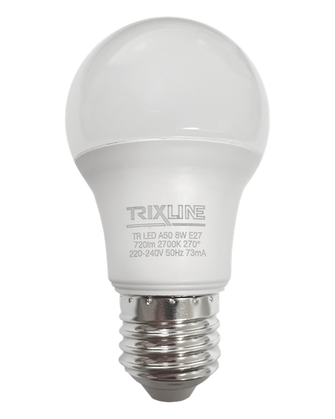 LED žiarovka 8W 720lm E27 A50 teplá biela Trixline
